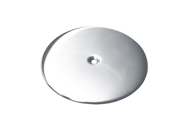 SIPHON PLATE COVER IN BRASS OR STAINLESS STEEL WITH NICHEL PLATED SCREWS, ROUND
