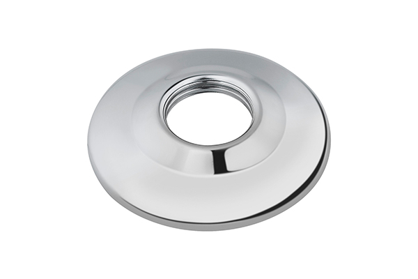 SHAPED THREADED ROSETTE  FOR TAPS,  IN CHROME-PLATED BRASS