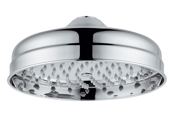 ROUND SHOWER HEAD , ANTI-LIMESCALE, INCLUDING INSPECTABLE WATER DESCALER FILTER,  JOINT AND WATER SAVING DEVICES - DIAMETER 300 MM., CONNECTION 1/2 