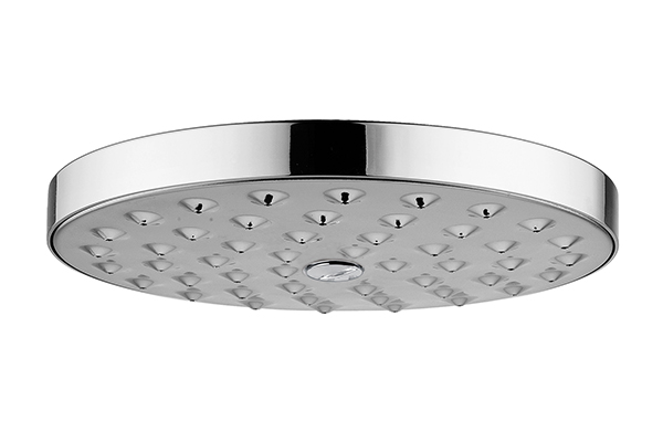 ROUND SHOWER HEAD, MINIMALIST, INCLUDING INSPECTABLE WATER DESCALER FILTER  - DIAMETER 140 MM., CONNECTION 1/2 