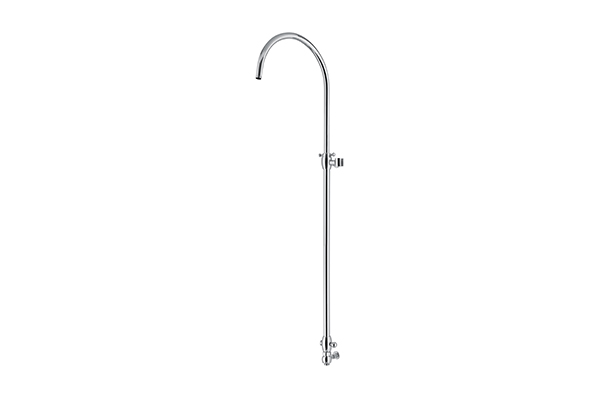 SHOWER COLUMN, ARC SHAPE, BRASS MADE, ADJUSTABLE IN HEIGHT FROM 785 MM TO 1.075 MM, COMPLETE WITH A SHOWER DIVERTER AND WALL-MOUNTED SHOWER SUPPORT FOR FLEXIBLE CONNECTION