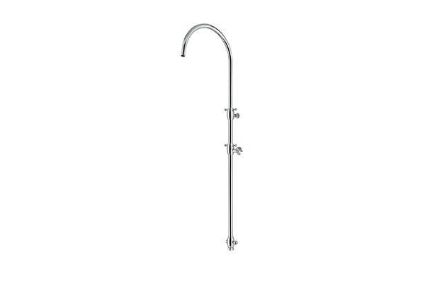 ARC SHAPE SHOWER COLUMN, BRASS MADE, ADJUSTABLE IN HEIGHT FROM 740 MM TO 1030 MM, COMPLETE WITH SHOWER DIVERTER AND SLIDE BAR