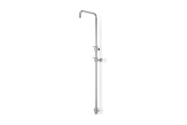BRASS BRIDGE SHOWER COLUMN, ADJUSTABLE IN HEIGHT FROM 715 MM TO 1,135 MM, COMPLETE WITH SHOWER DIVERTER FOR FLEXIBLE CONNECTION, WITH SLIDE BAR