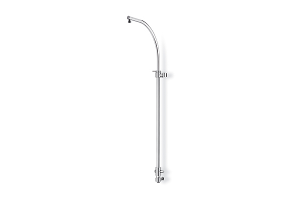 BRASS SHOWER COLUMN, HALF-MOON SHAPE, ADJUSTABLE IN HEIGHT FROM 990 MM TO 1.310 MM, COMPLETE WITH A SHOWER DIVERTER AND A WALL-MOUNTED SHOWER SUPPORT FOR FLEXIBLE CONNECTION