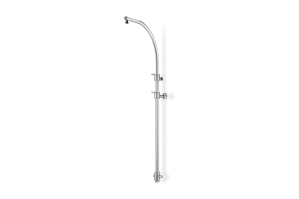 BRASS SHOWER COLUMN, HALF-MOON SHAPE, ADJUSTABLE IN HEIGHT FROM 950 MM TO 1270 MM, COMPLETE WITH A SHOWER DIVERTER FOR FLEXIBLE CONNECTION AND SLIDE BAR
