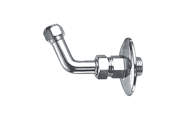 PRINTED FIXED ELBOW PIPE FOR UNDERBASIN, IN CHROME-PLATED BRASS