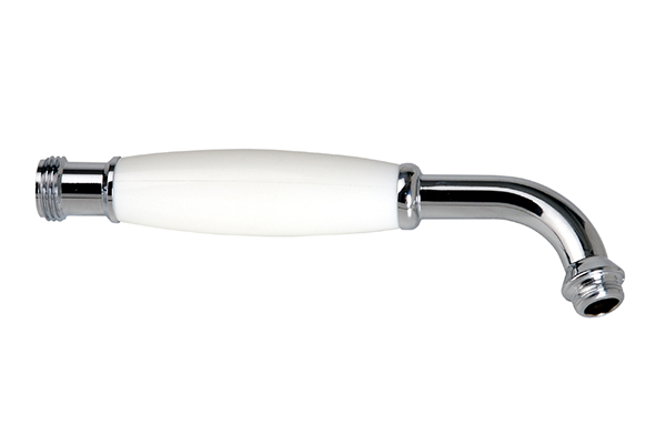 WHITE HANDLE FOR SHOWER, IN CHROME-PLATED BRASS