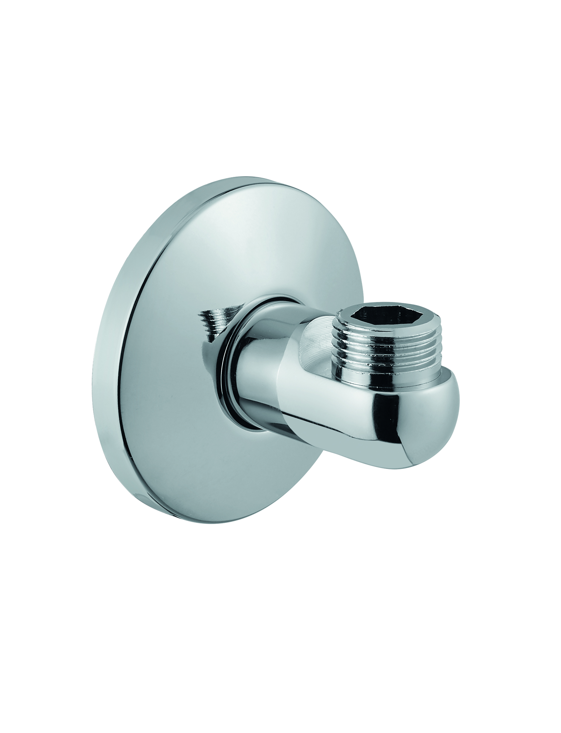 CHROME-PLATED BRASS WATER INTAKE FOR WALL MOUNTING